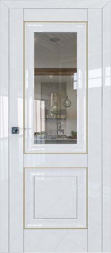 Межкомнатная дверь Profildoors | модель 28L стекло прозрачное (молдинг золото)